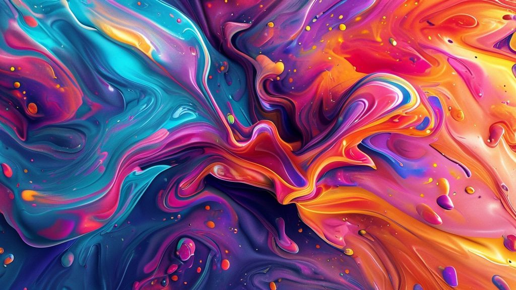 Abstract - Abstract Colorful Liquid Paint Swirls