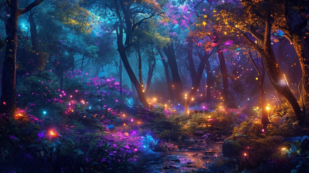 Fantasy - Mystical Forest With Glowing Lights