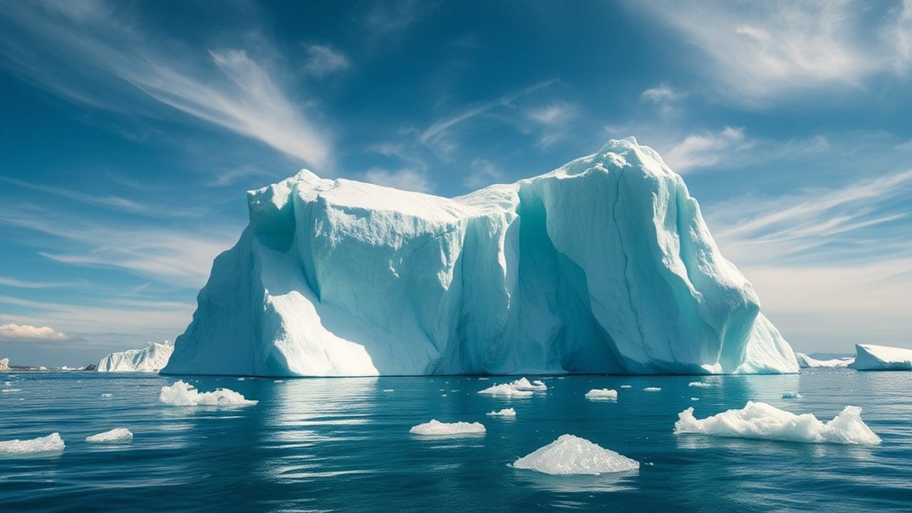 Tranquil Iceberg Sculpture Floating