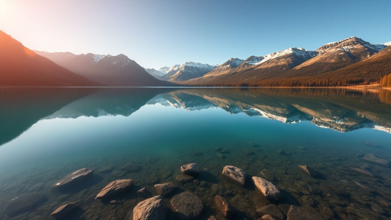 Ethereal Mountain Lake Mirror Reflections