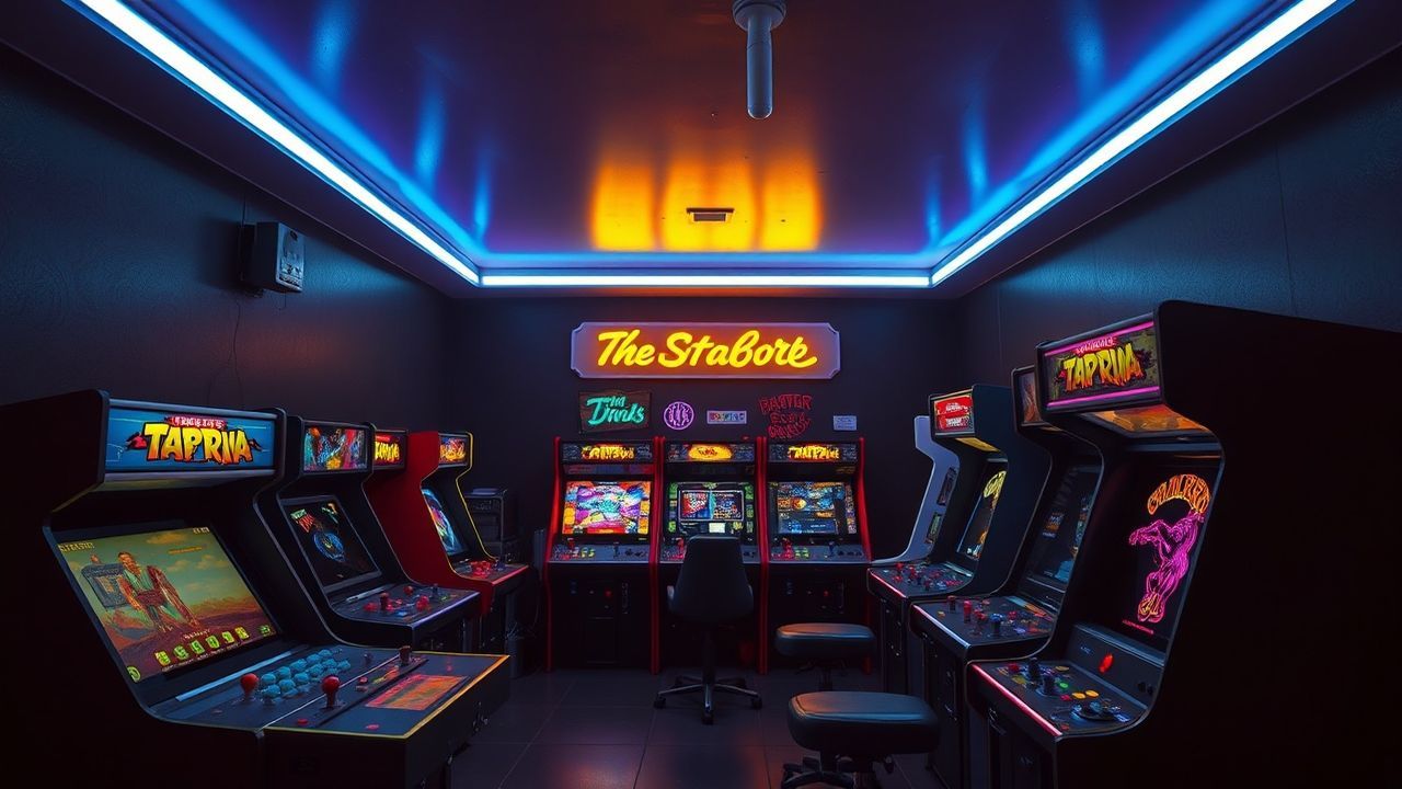 Nostalgic Arcade Cabinet Glow Neon Dreams