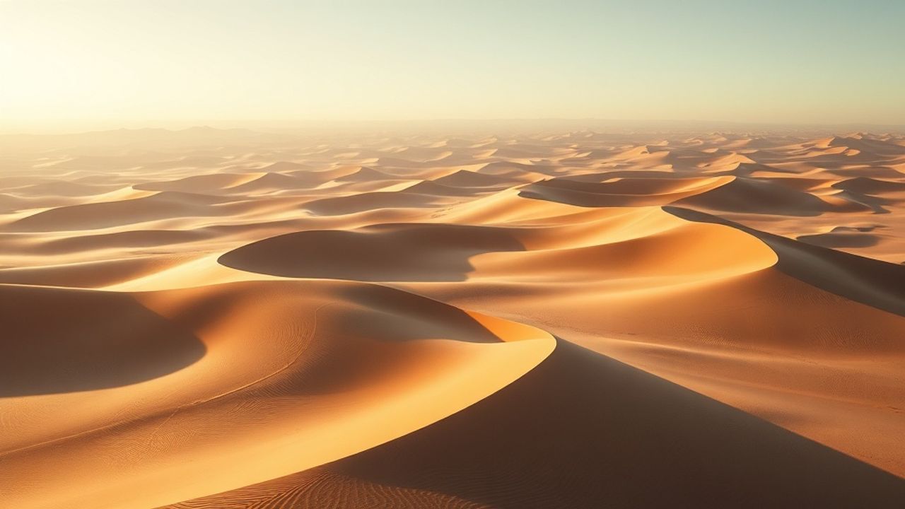 Dramatic Sand Dunes Shadows from Above