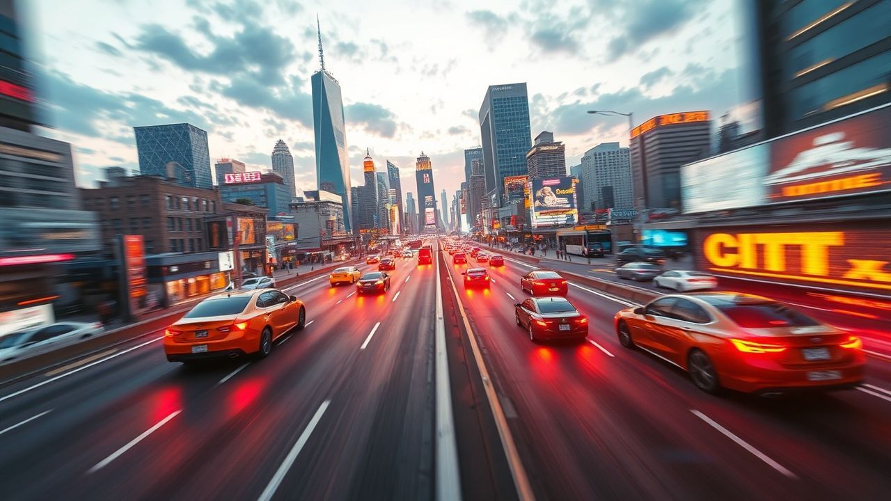 Blazing Flying Cars Traffic Neon Dreams