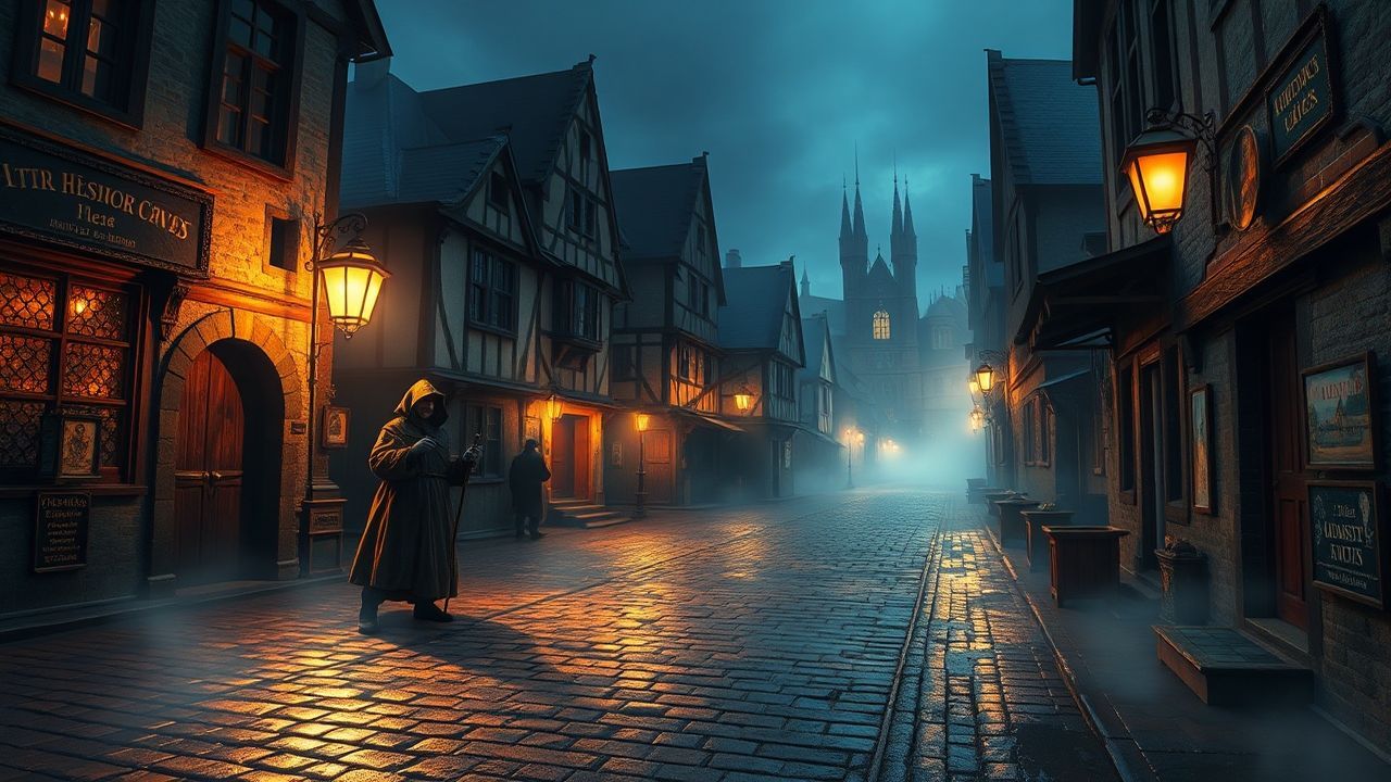 Eerie Plague Doctor Medieval in the Mist