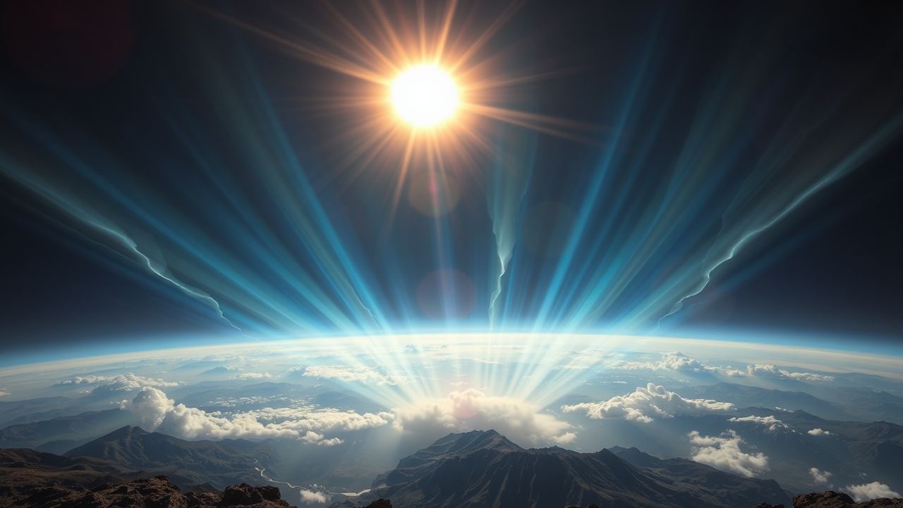 Luminous Solar Flare Erupting