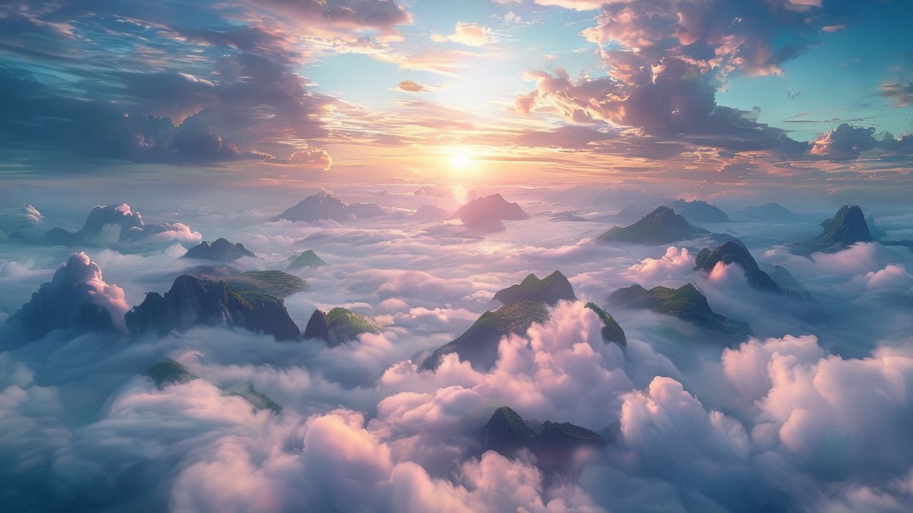 Pristine Sea Clouds Peaks in the Mist