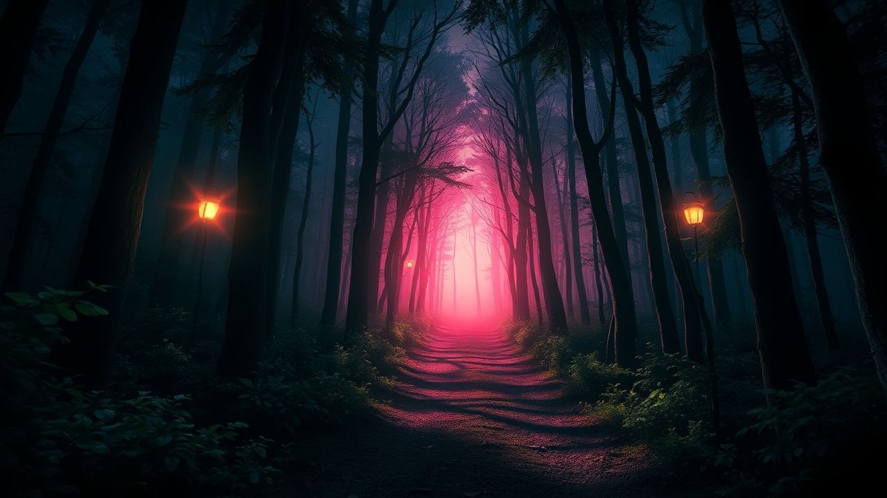 Sinister Dark Forest Path Glow