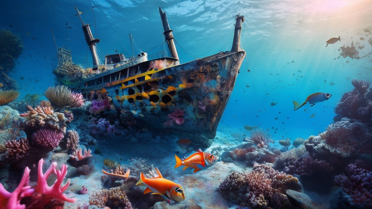 Azure Shipwreck Coral Encrusted