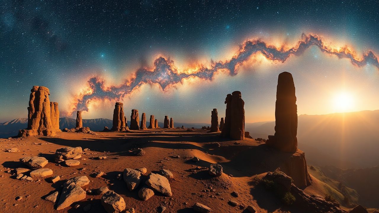 Galactic Eagle Nebula Pillars Panorama