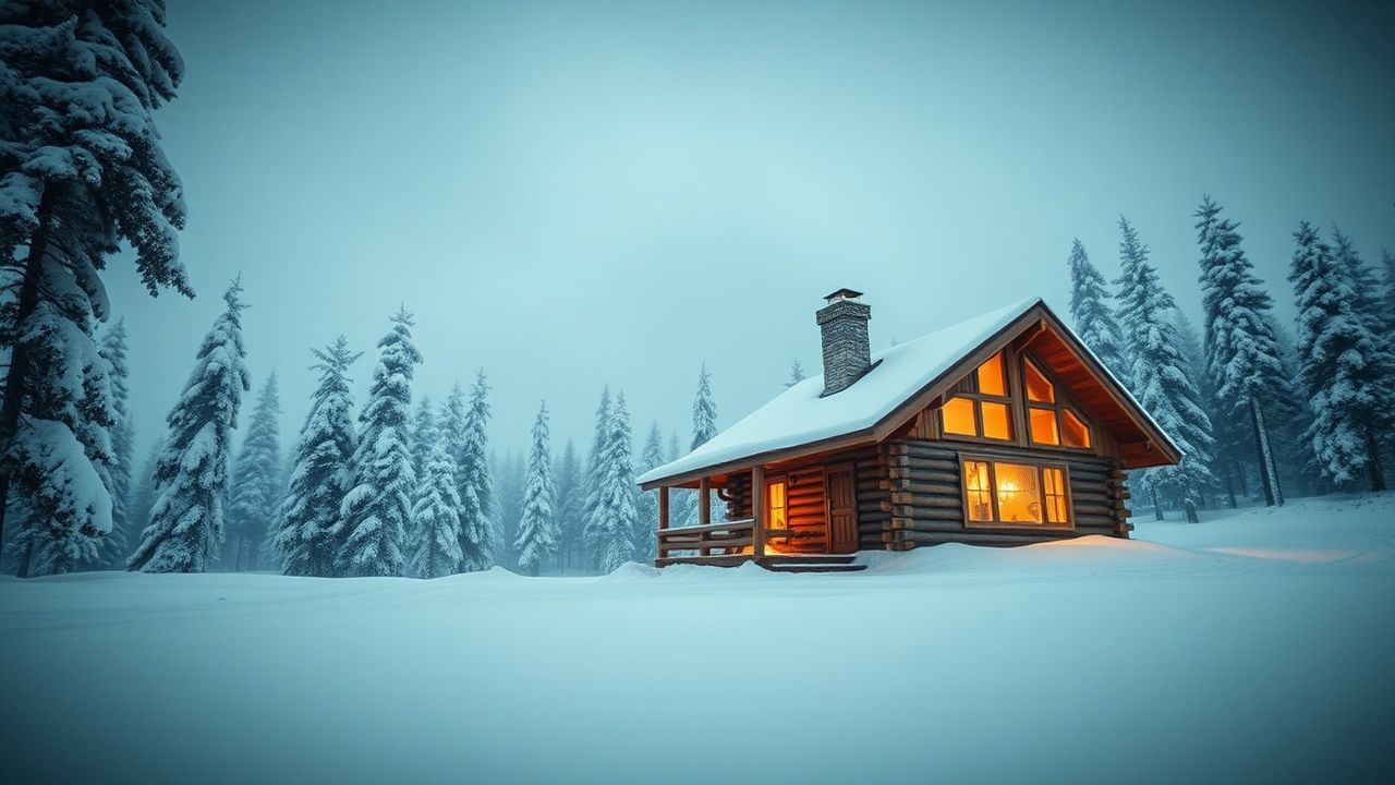 Quiet Nordic Cabin Isolation in Winter