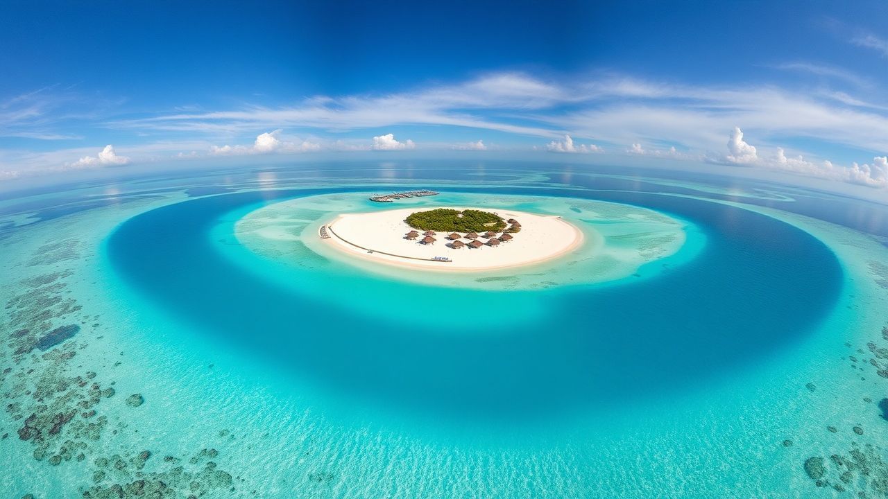Serene Maldives Sandbar Island from Above