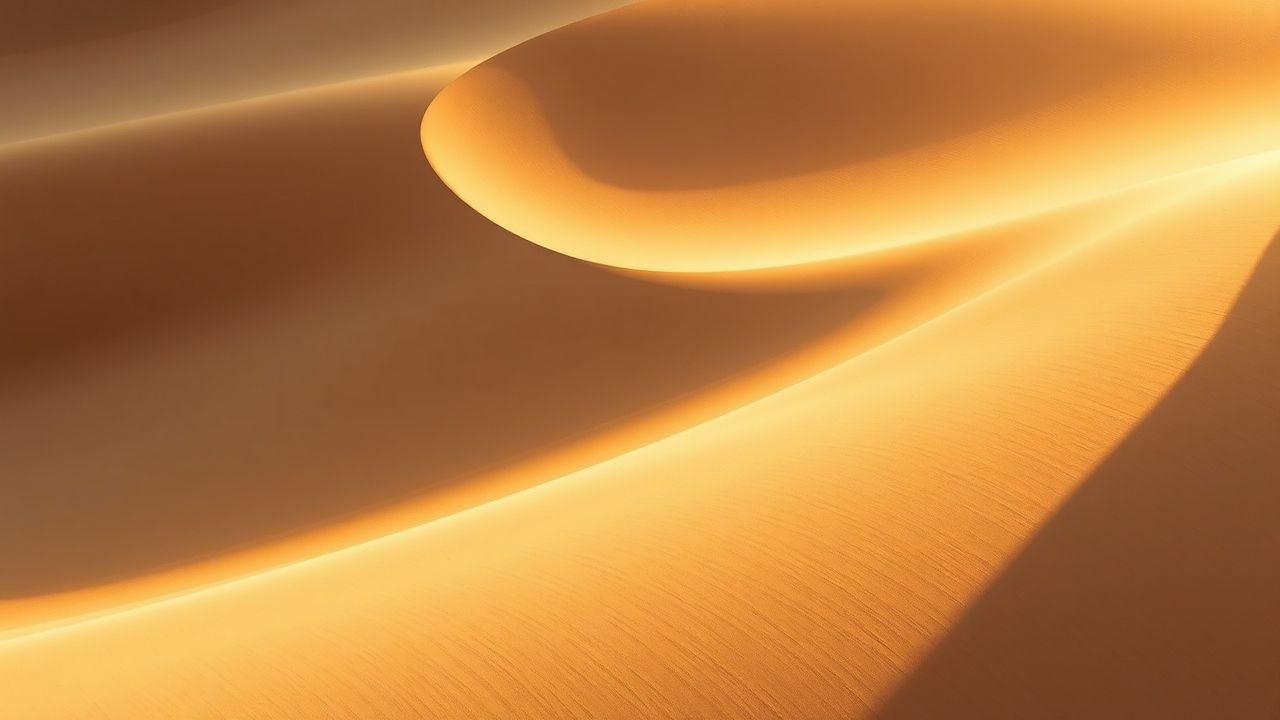 Silent Sand Dune Curve in Golden Light