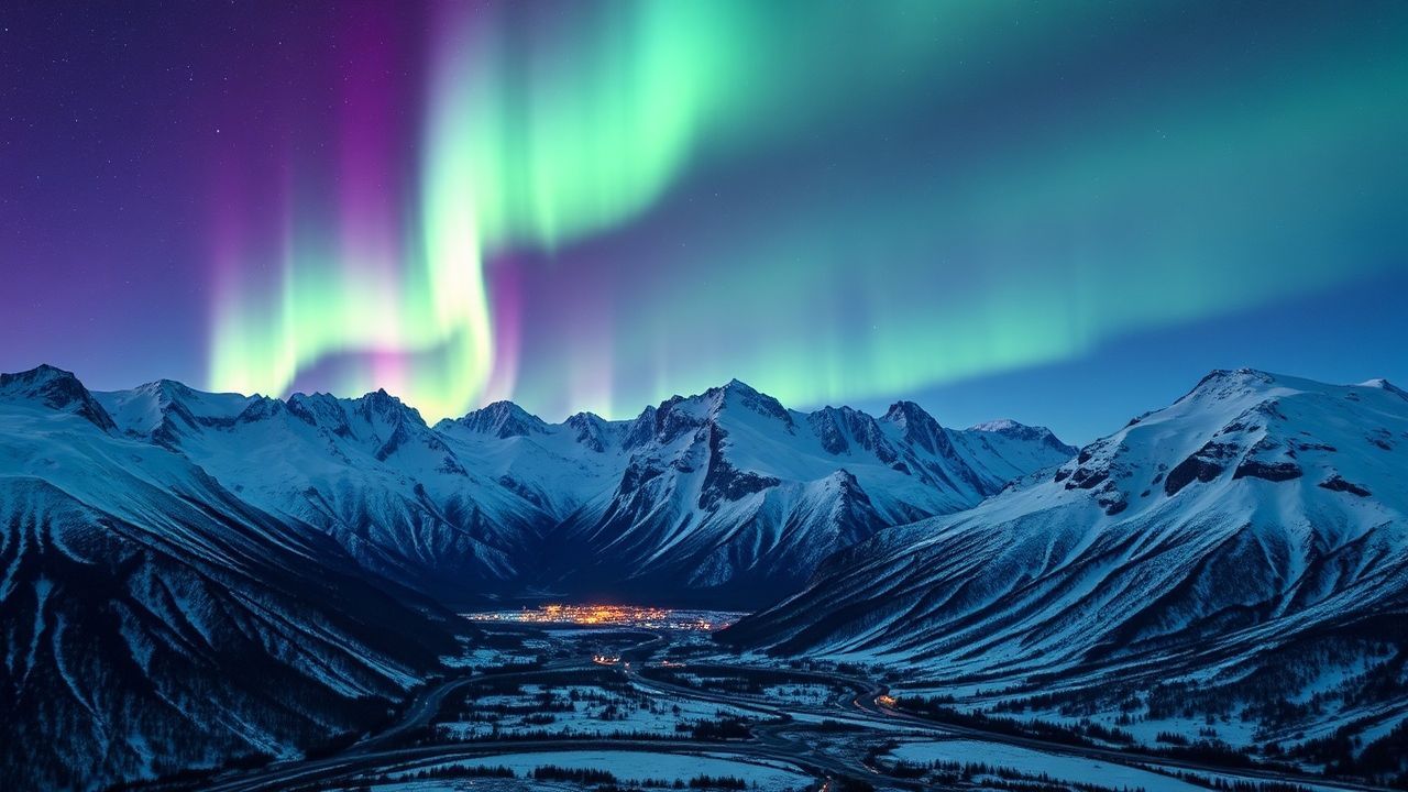 Radiant Arctic Northern Lights in Winter