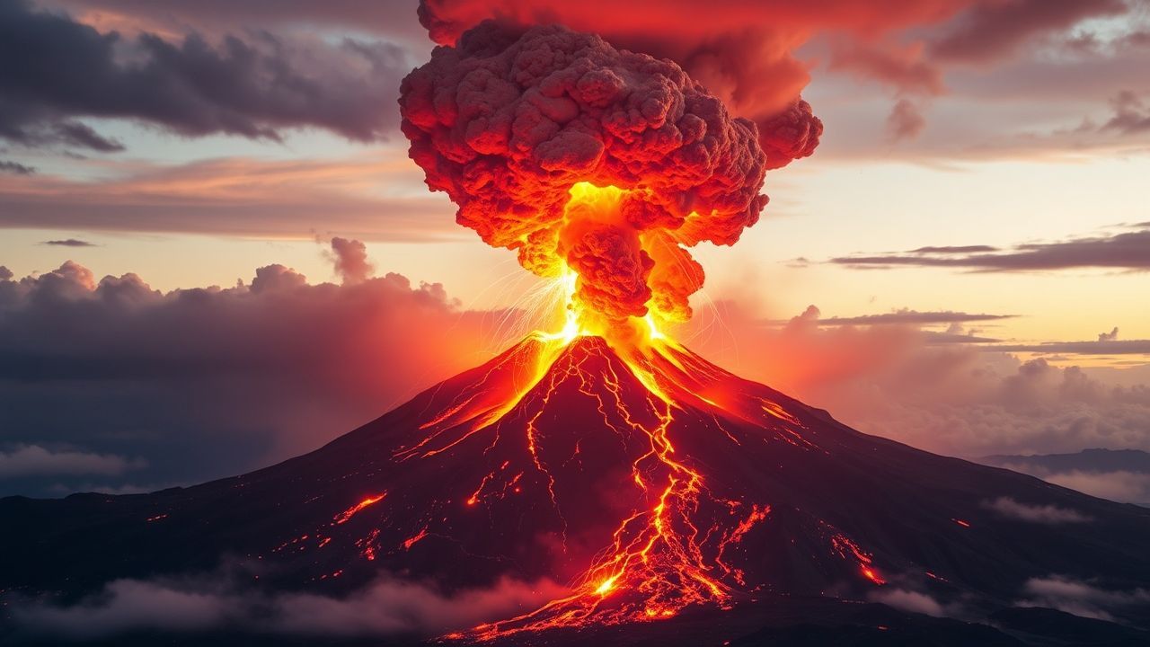 Glorious Volcanic Lightning Eruption