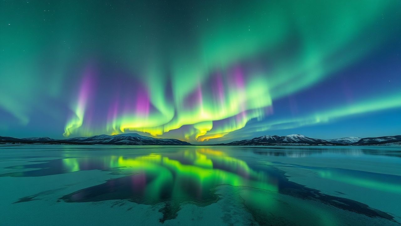 Breathtaking Aurora Borealis Green Frozen