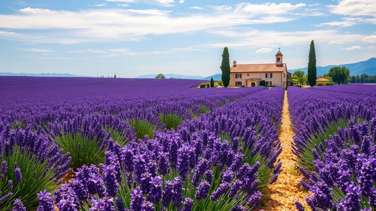 Vibrant Provence Lavender Farmhouse in Summer