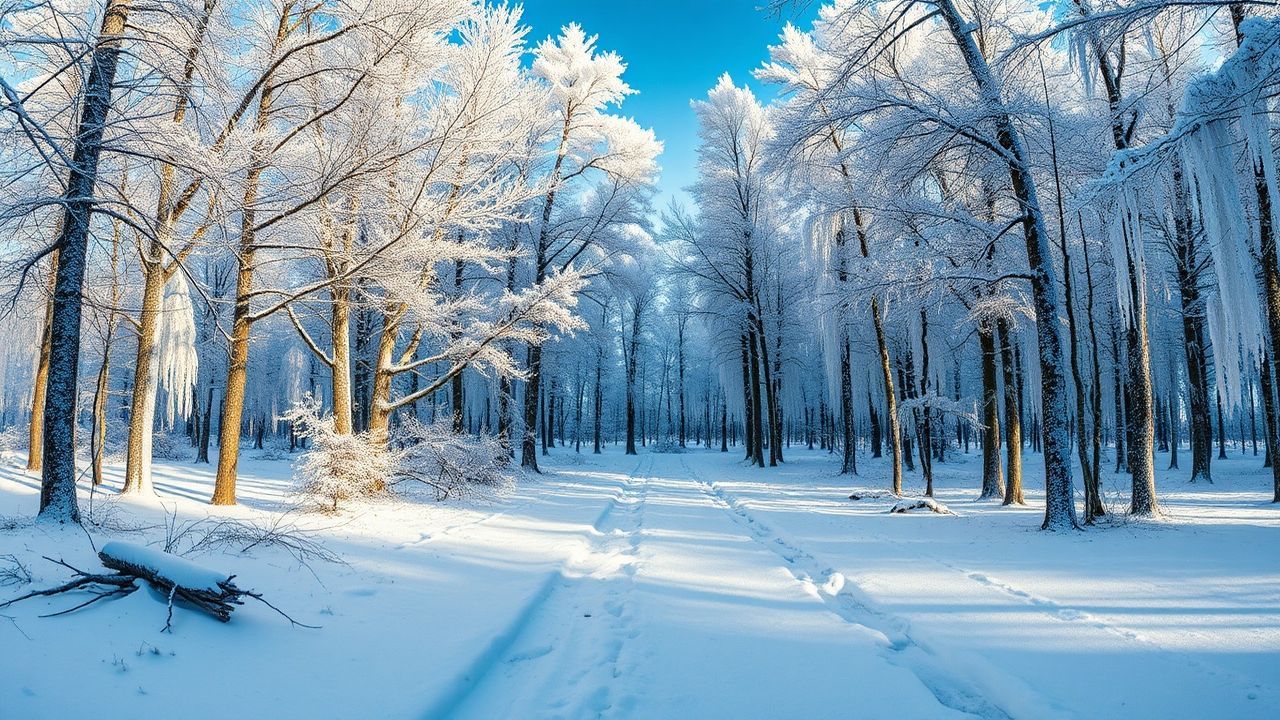 Enchanting Forest Ice Covered Frozen