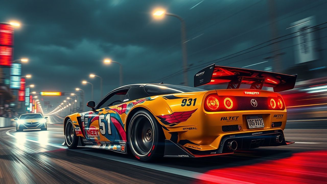 Digital Street Race Modified Neon Dreams