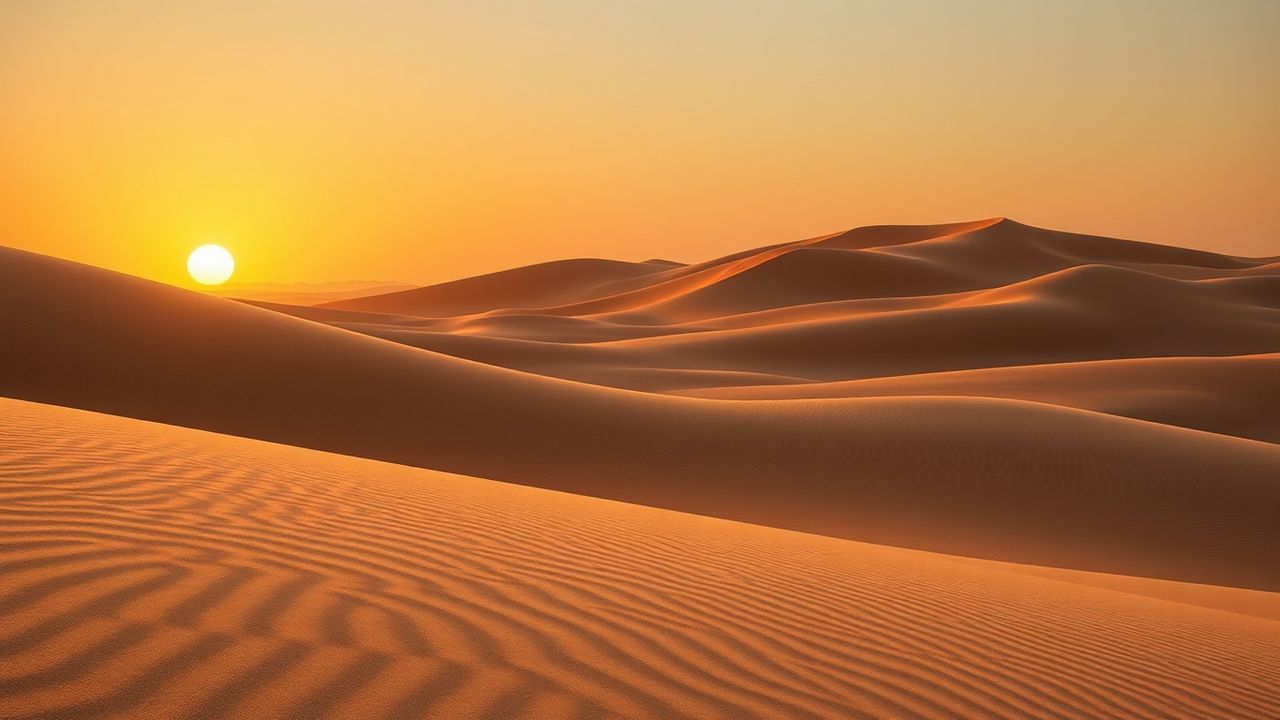 Breathtaking Sahara Dunes Ripples in Golden Light