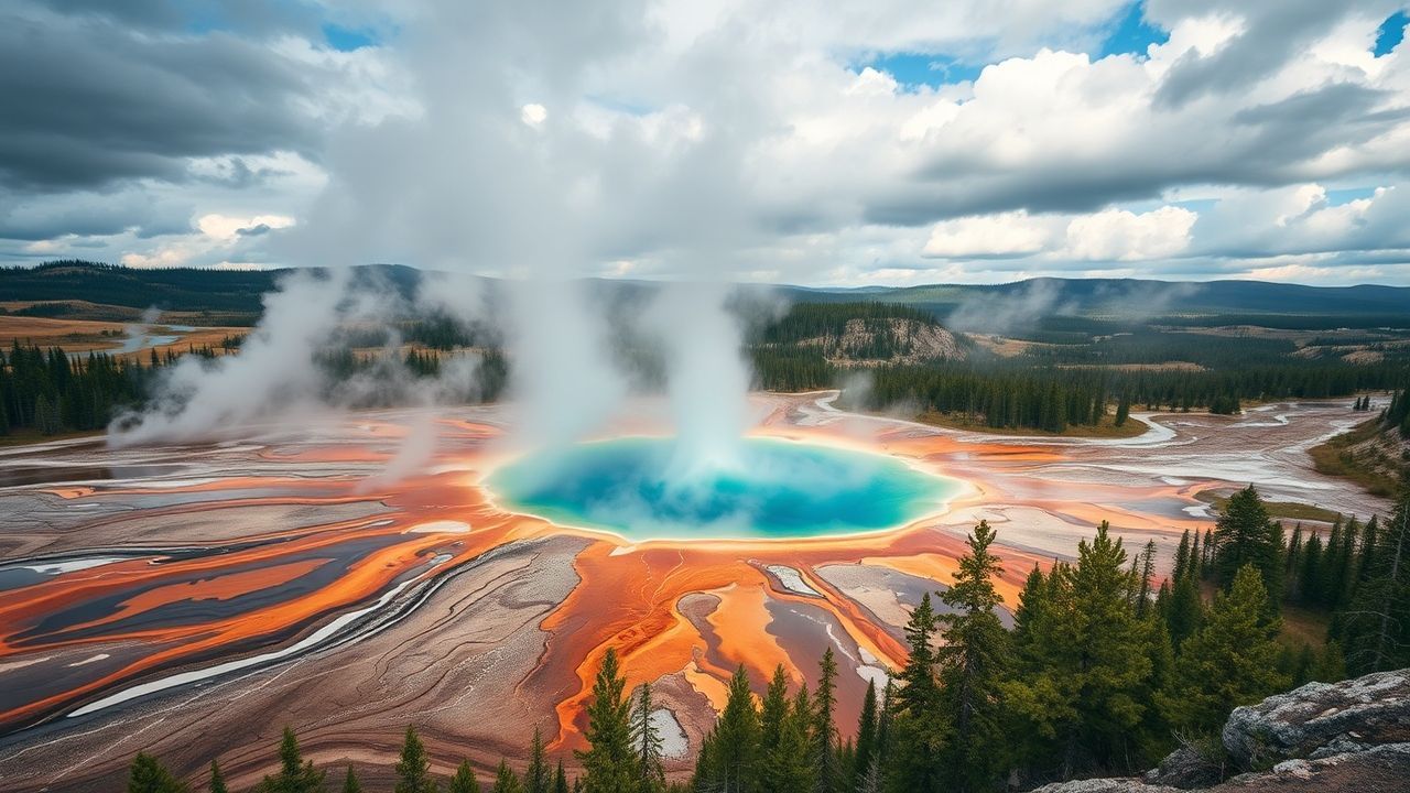 Serene Grand Prismatic Rainbow in Spring