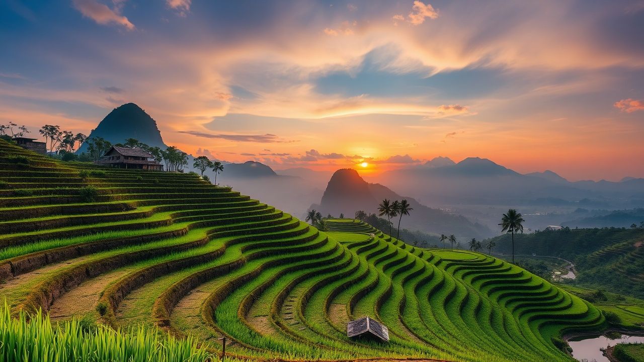 Pristine Bali Rice Terraces Reflections