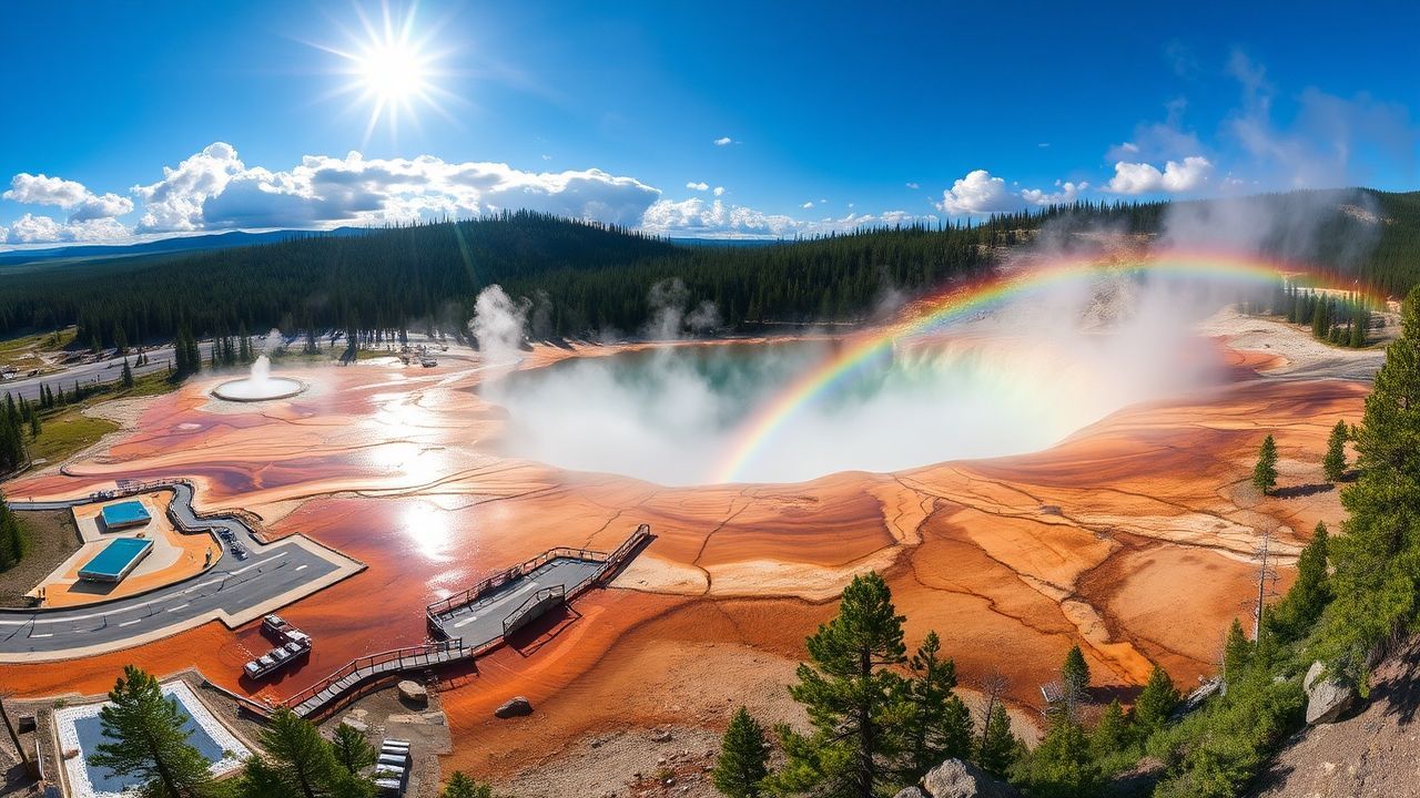 Pristine Grand Prismatic Rainbow in Spring