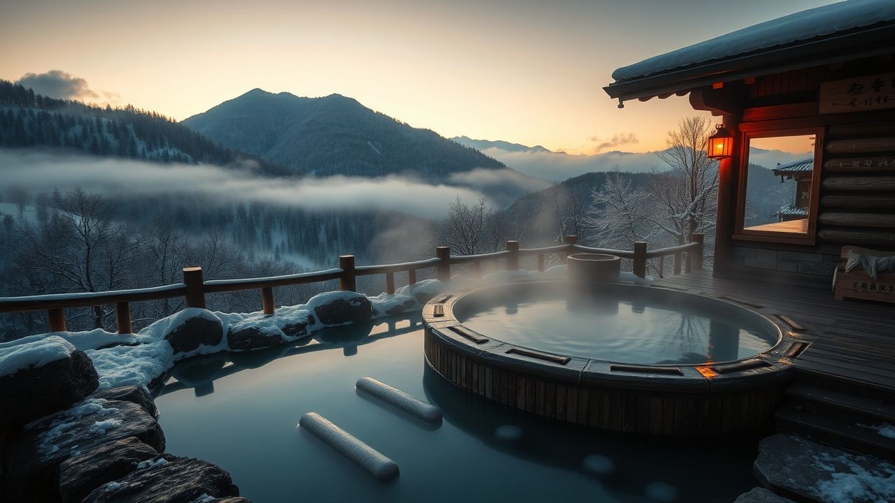 Zen Onsen Hot Outdoor in Spring