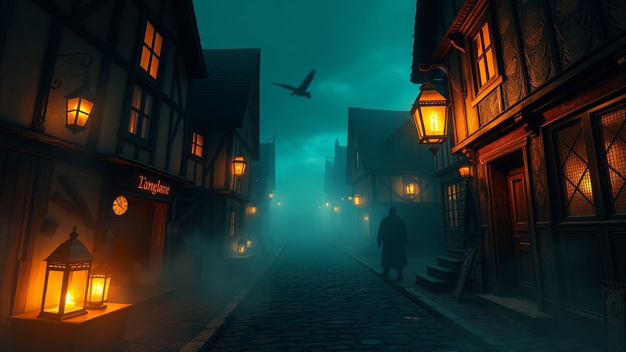 Ominous Plague Doctor Medieval in the Mist