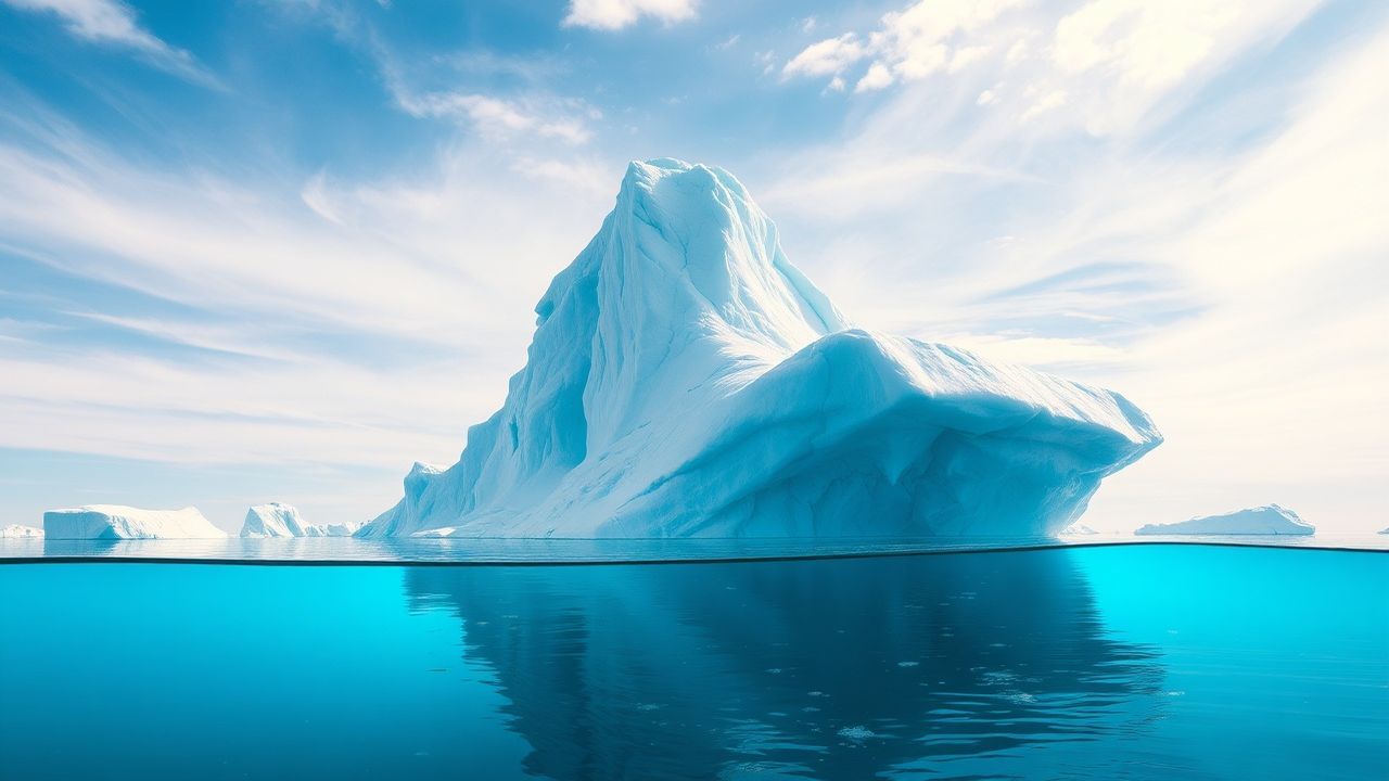 Serene Iceberg Sculpture Floating