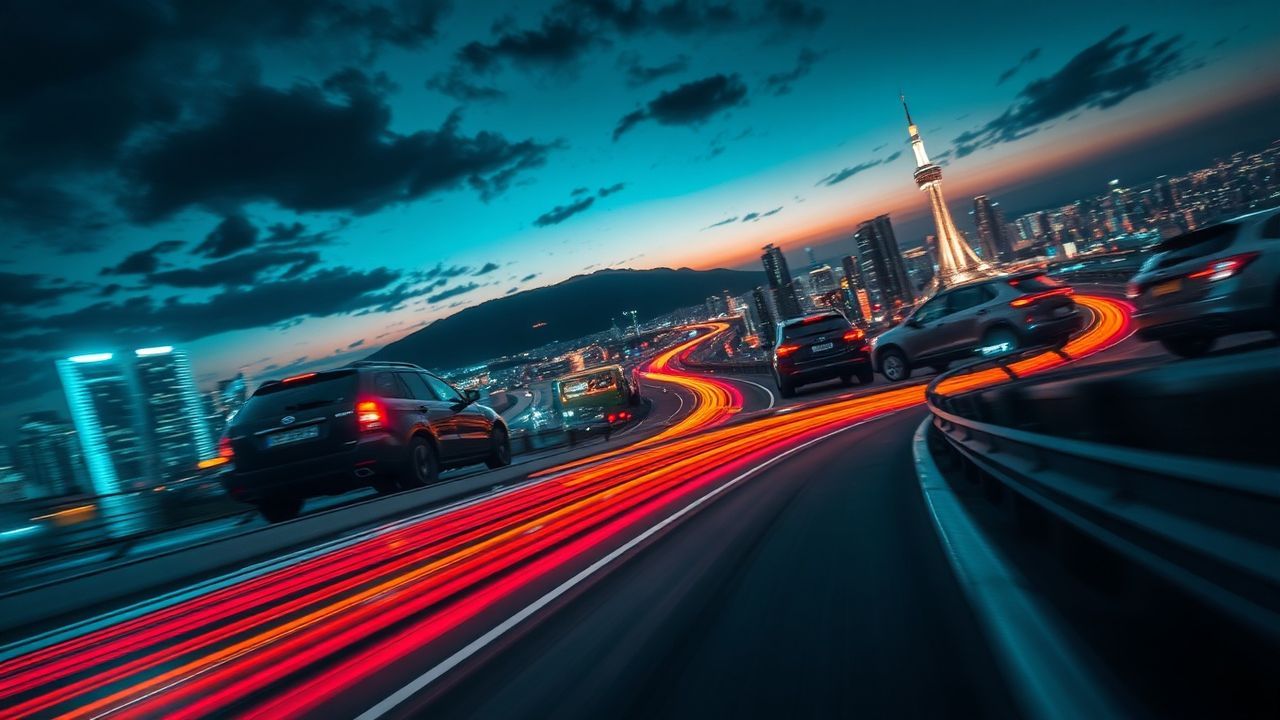 Chromatic Outrun Drive City by Night