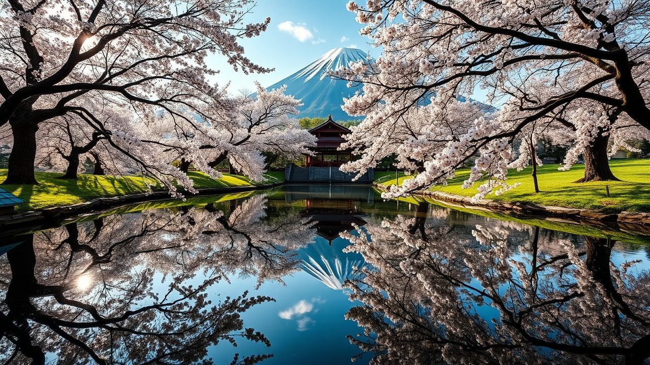 Glorious Mt. Fuji Cherry Blossoms in Spring