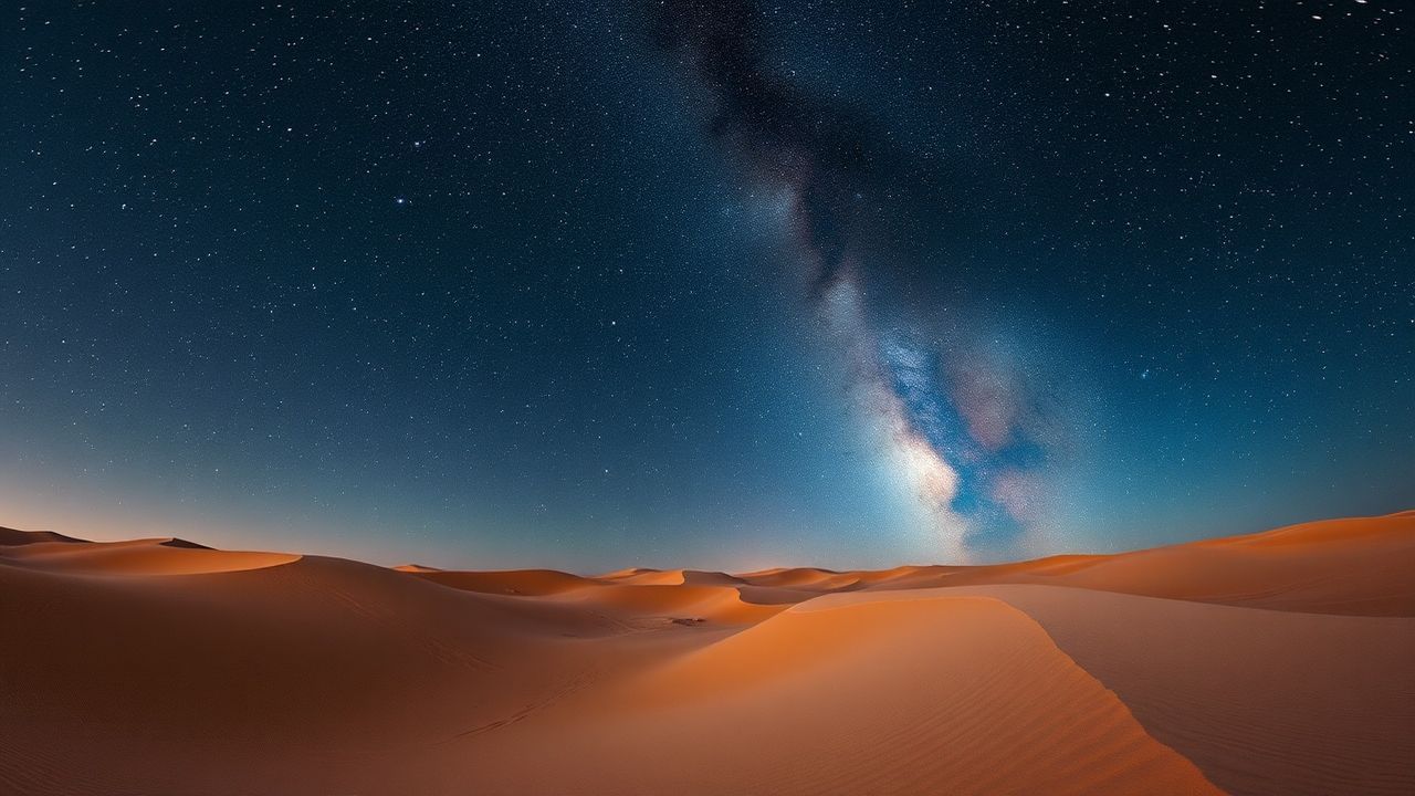 Serene Desert Milky Way by Night
