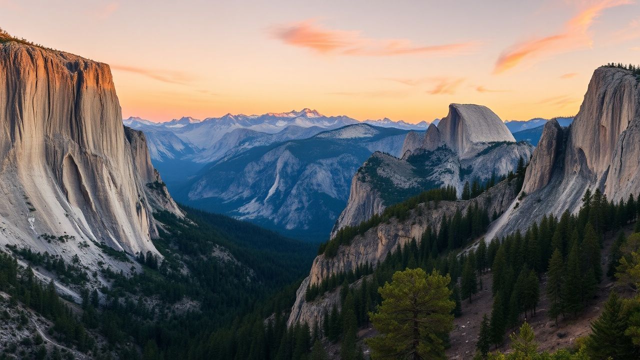 Serene Yosemite Valley Capitan Panorama
