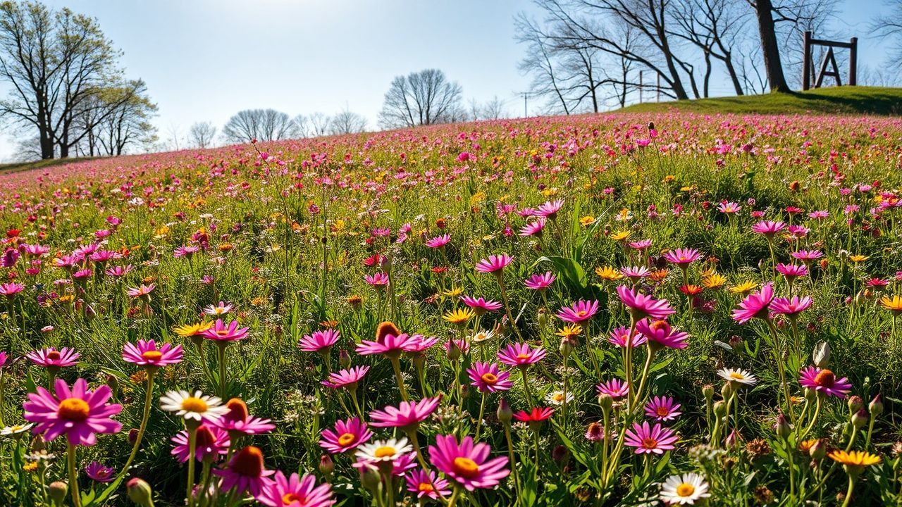 Golden Meadow Wildflowers Carpet in Spring