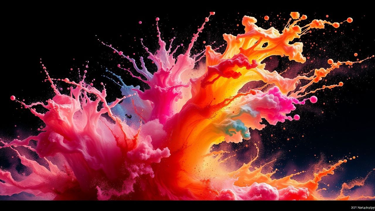 Flowing Paint Explosion Freeze