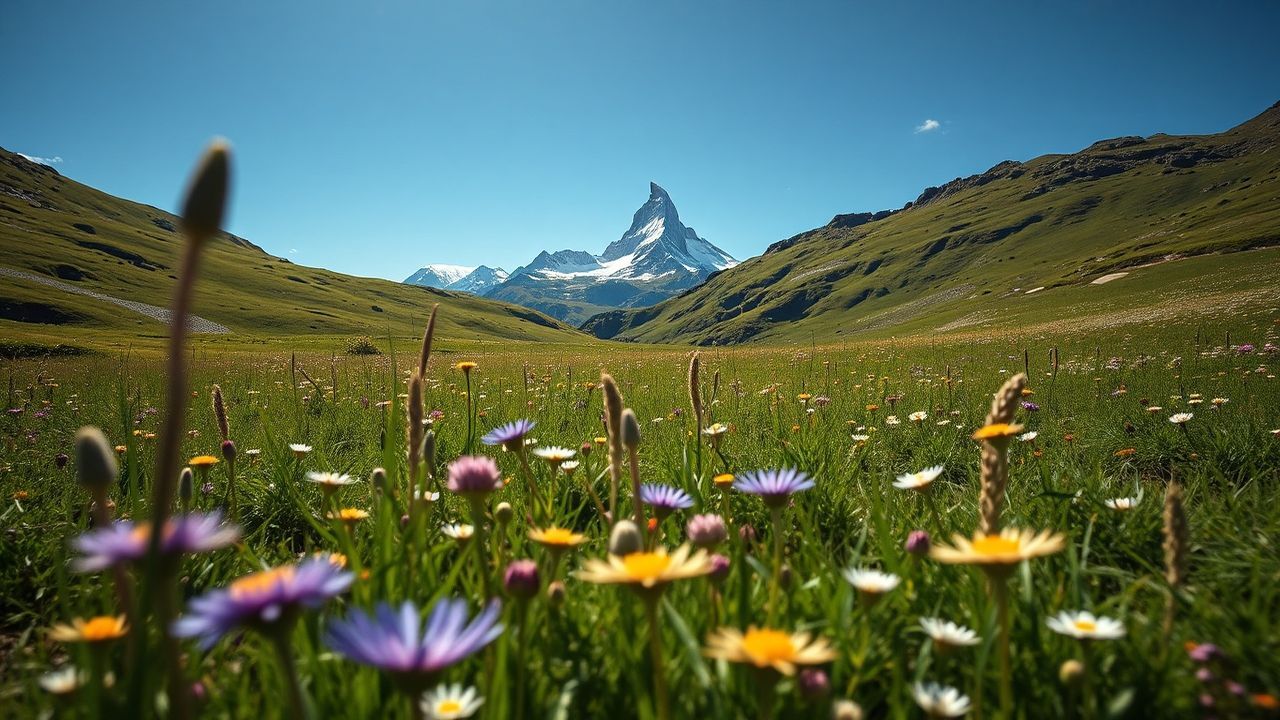 Tranquil Alps Swiss Meadow