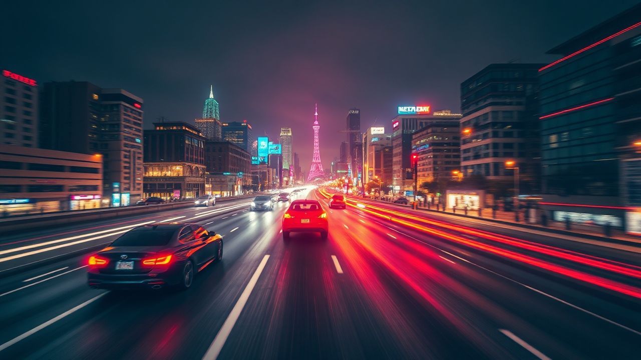 Vivid Outrun Drive City by Night