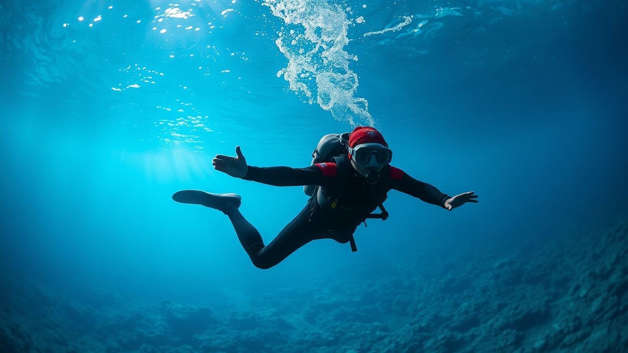 Luminous Freediver Blue Abyss Serenity