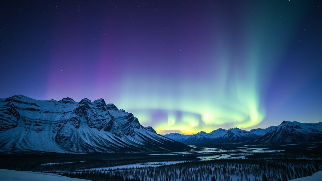 Pristine Arctic Northern Lights in Winter