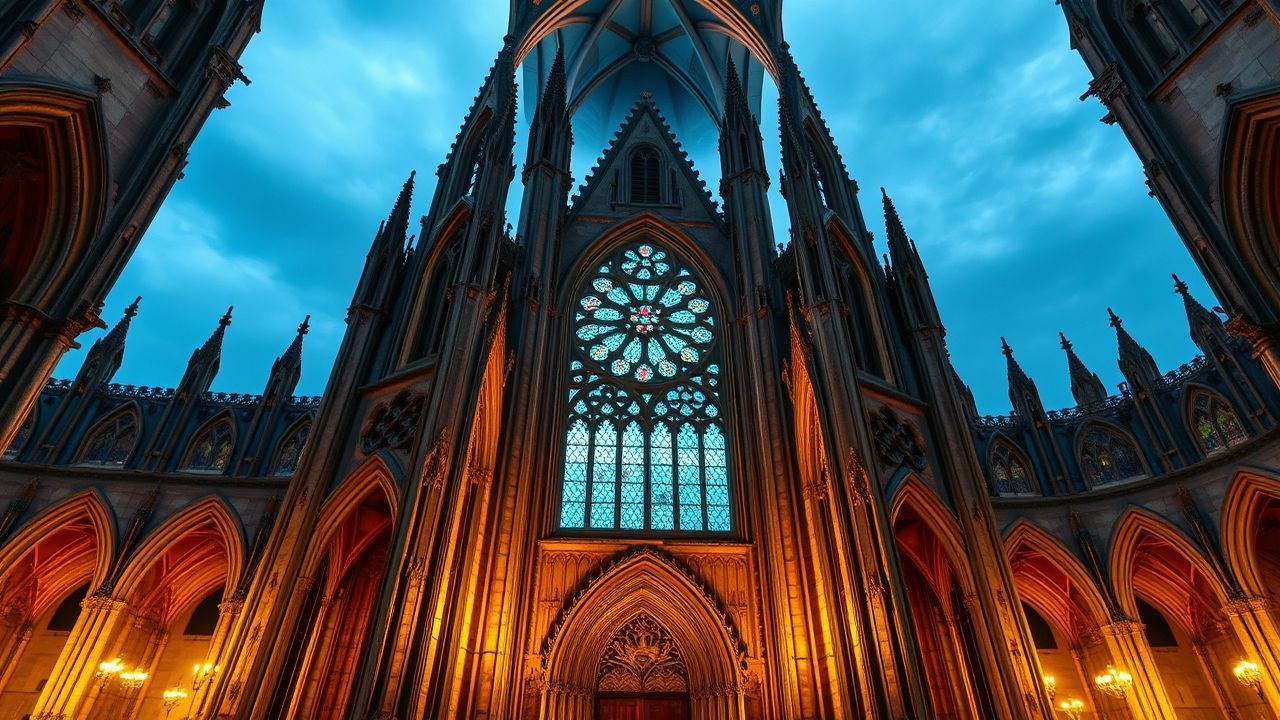 Sacred Gothic Cathedral Buttresses Drama