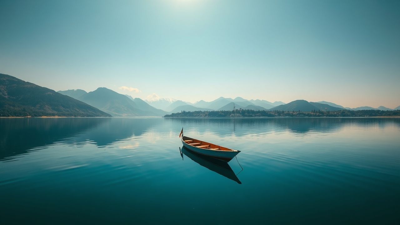 Subtle Single Boat Calm Reflections