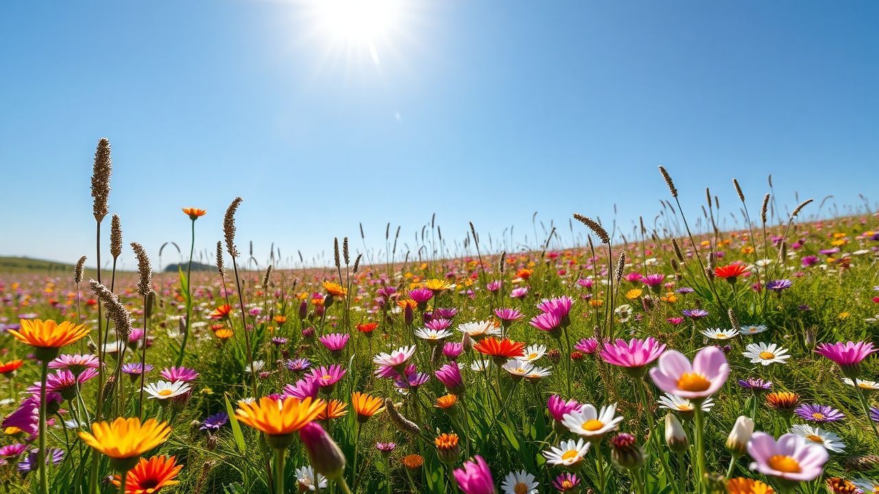 Serene Meadow Wildflowers Carpet in Spring
