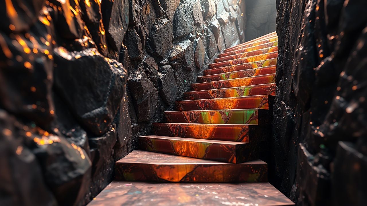 Dynamic Bismuth Staircase Rainbow Crystal