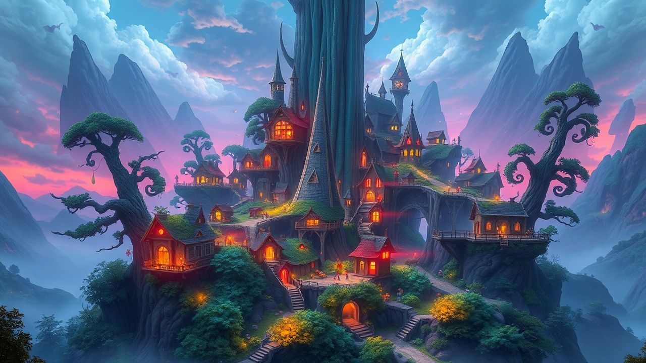 Fabled Elven City Treehouses Magic