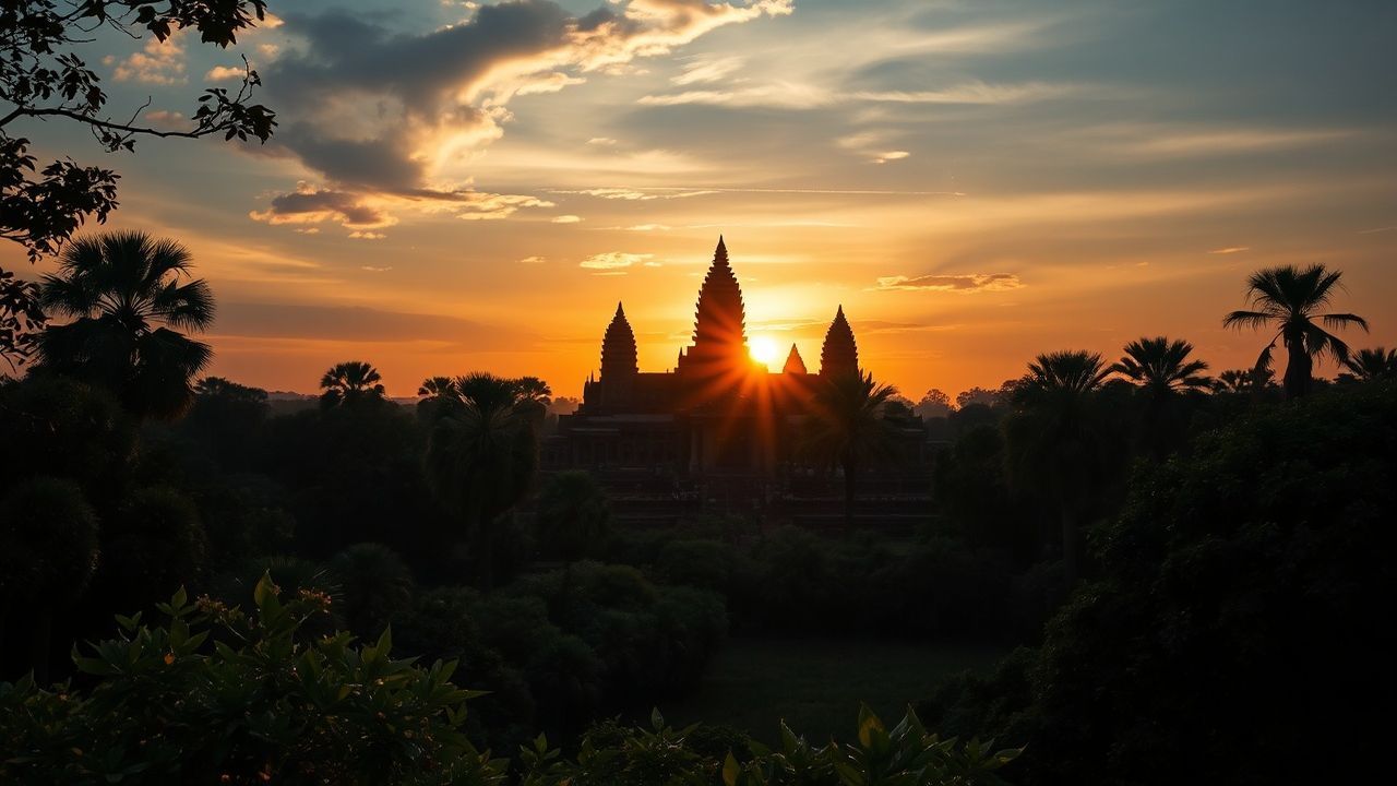 Lost Angkor Wat Wat Temple at Sunrise