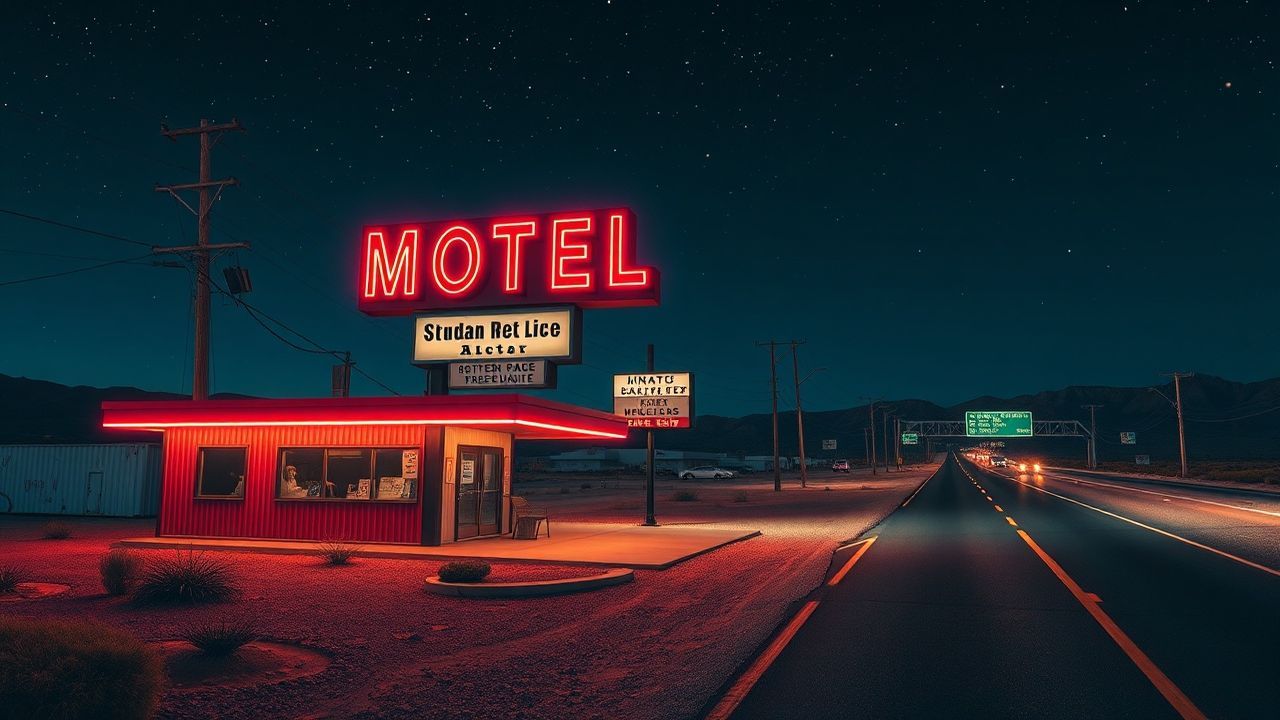 Retro Motel Sign Vacancy Neon Dreams