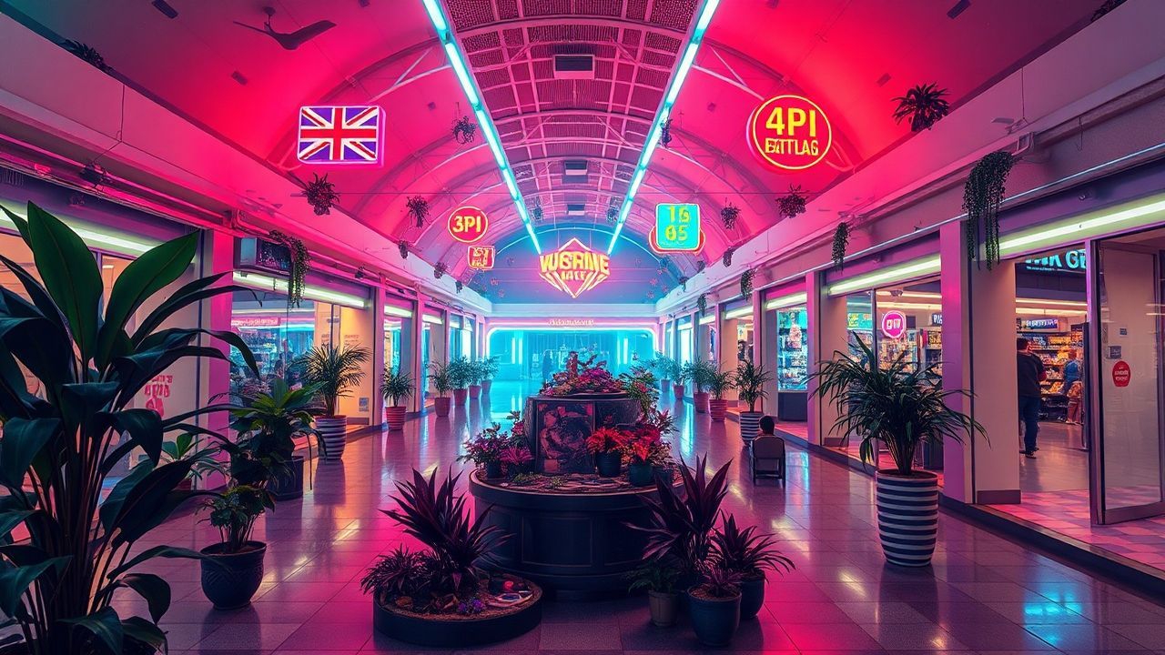 Digital Empty Mall 90s Neon Dreams