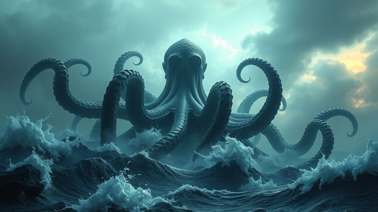 Sinister Cthulhu Rising Tentacles Storm