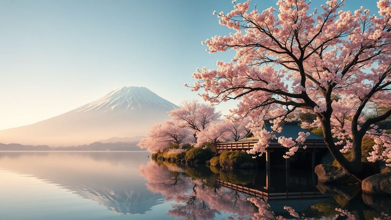 Ethereal Mt. Fuji Cherry Blossoms in Spring