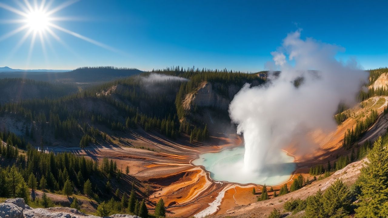 Dramatic Grand Prismatic Rainbow in Spring